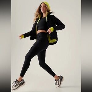 EUC Athleta Headlands Hybrid Cargo II Tights - dark charcoal/off-black size 4